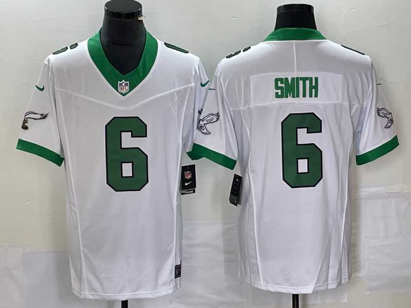 Men's Philadelphia Eagles #6 DeVonta Smith White 2023 F.U.S.E. Vapor Untouchable Limited Jersey